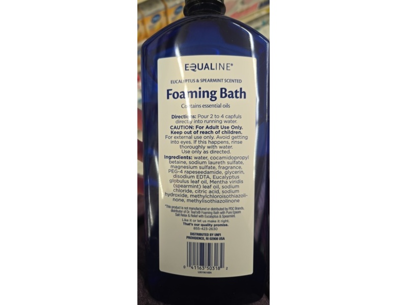 Equaline Foaming Bath, Eucalyptus & Spearmint, 34 fl oz/1 L