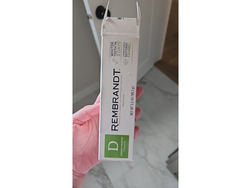 Rembrandt Deeply White + Peroxide Whitening Toothpaste, Peppermint, 3.5 oz/99.2 g, Pack Of 2