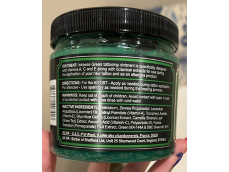 Inkeeze Green Tattoo Ointment, 16 oz/454 g