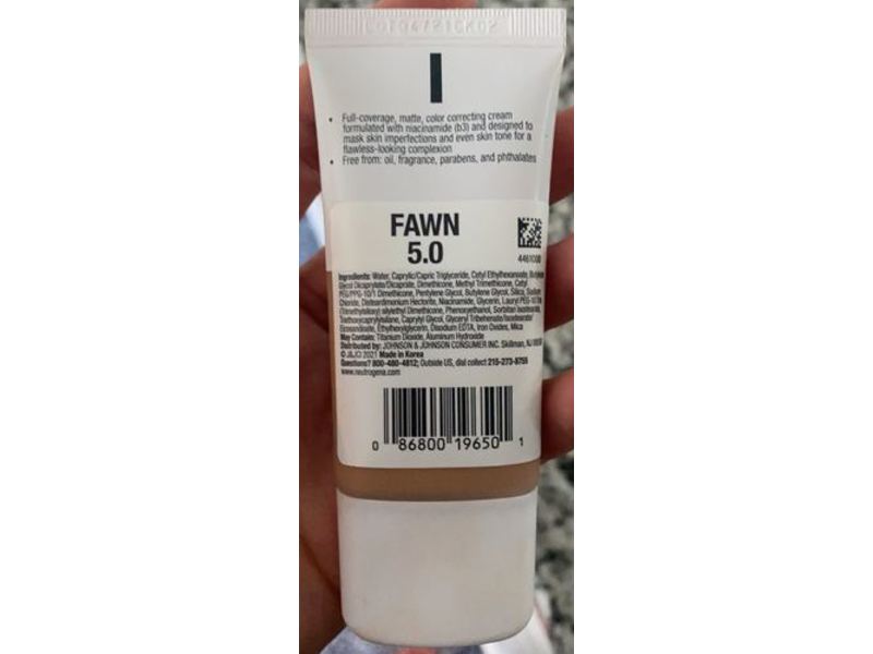 Neutrogena Clear Coverage Flawless Matte CC Cream, Fawn, 1 oz/28 g