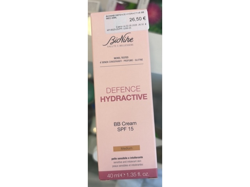 Bionike Defence Hydractive Bb Cream, SPF 15 Medium, 1.35 fl oz/40 mL
