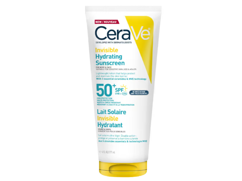 Cerave Invisible Hydrating Sunscreen, Spf 50+, 6 fl oz/177 mL