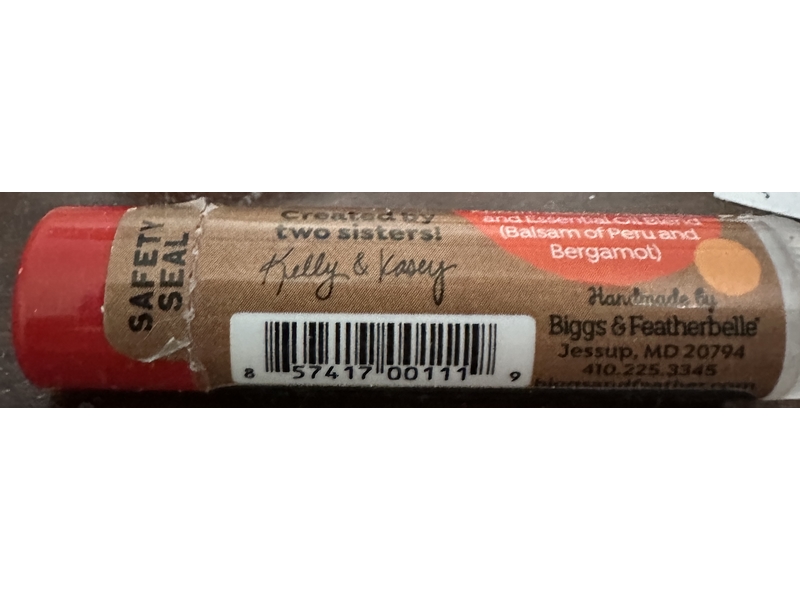 Biggs & Featherbelle Soul Kiss Lip Balm, Bergamot, 0.15 oz/4.25 g