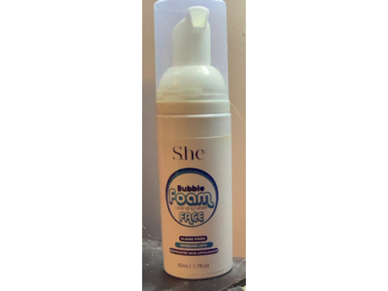 S.he Bubble face Foam Cleansing Water, 1.7 fl oz/50 mL