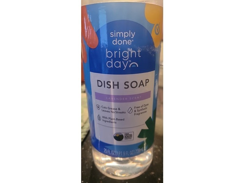 Simply Done Bright Day Dish Soap, Lavender Scent, 25 fl oz/739 mL