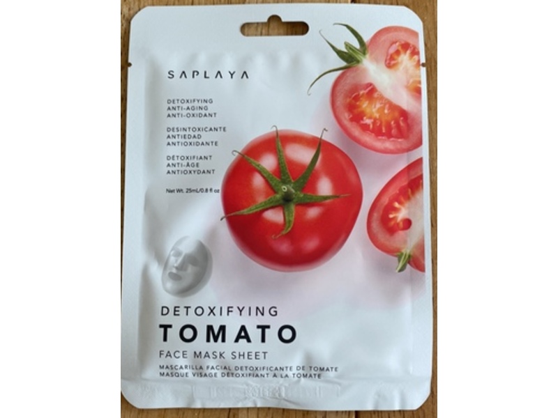 Saplaya Detoxifying Face Mask Sheet, Tomato, 0.8 fl oz/25 mL
