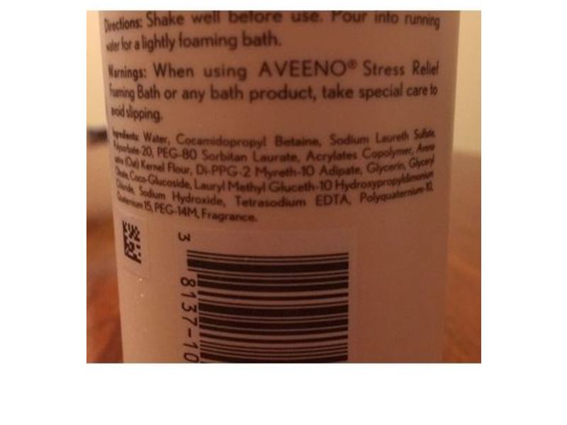 Aveeno Active Naturals Stress Relief Foaming Bath, Lavender + Chamomile & Ylang Ylang, 10 fl oz/295 mL