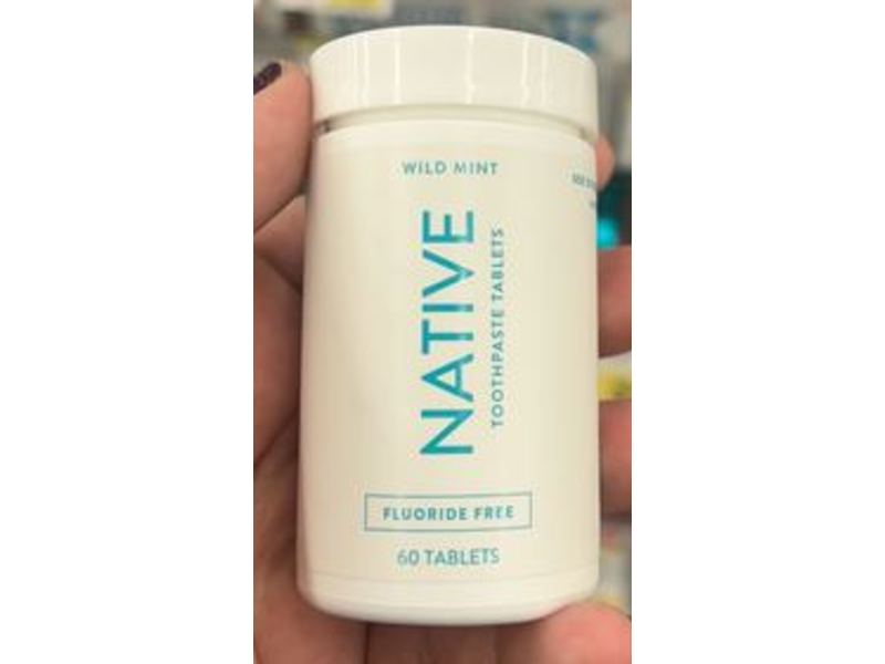 Native Toothpaste Tablets Fluoride Free, Wildmint, 60 Count
