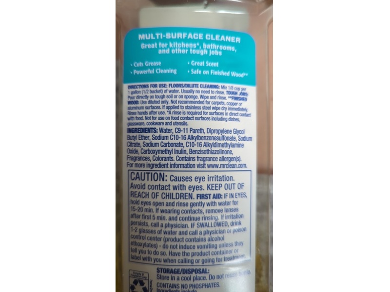 Mr. Clean Multi-Surface Cleaner, Lemon, 23 fl oz/680 mL