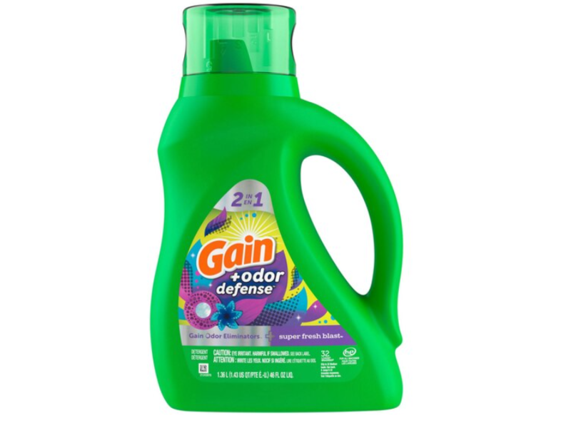 Gain + Odor Defense Liquid Laundry Detergent, Super Fresh Blast, 32 Loads, 46 fl oz/1.36 L