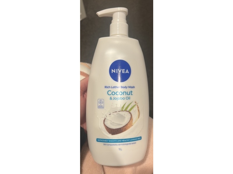 Nivea Rich Lather Body Wash, Coconut & Jojoba Oil, 1 L