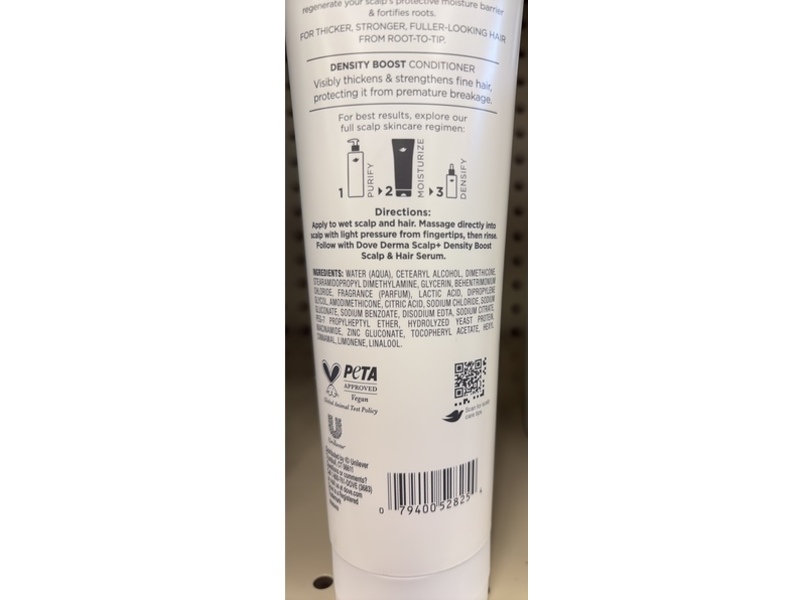 Dove Derma Scalp Density Boost Conditioner, Glycerin & Zinc + Peptides, 9 fl oz