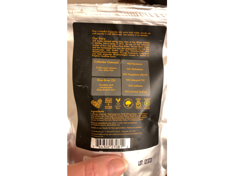 Shea Moisture African Black Soap Soothing Bath Powder, Colloidal Oatmeal & Rice Bran Oil, 5 oz/142 g