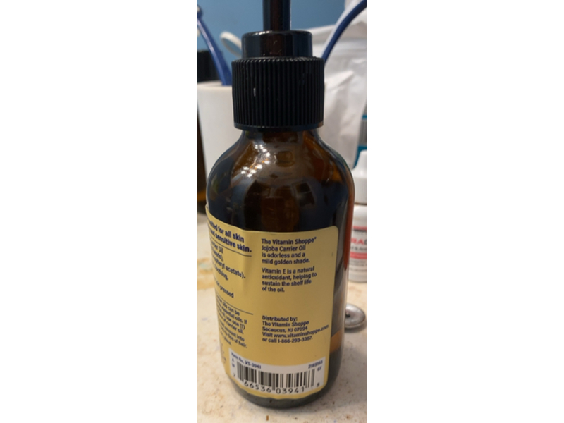 The Vitamin Shoppe Jojoba Carrier Oil, Vitamin E, 4 fl oz/118 mL
