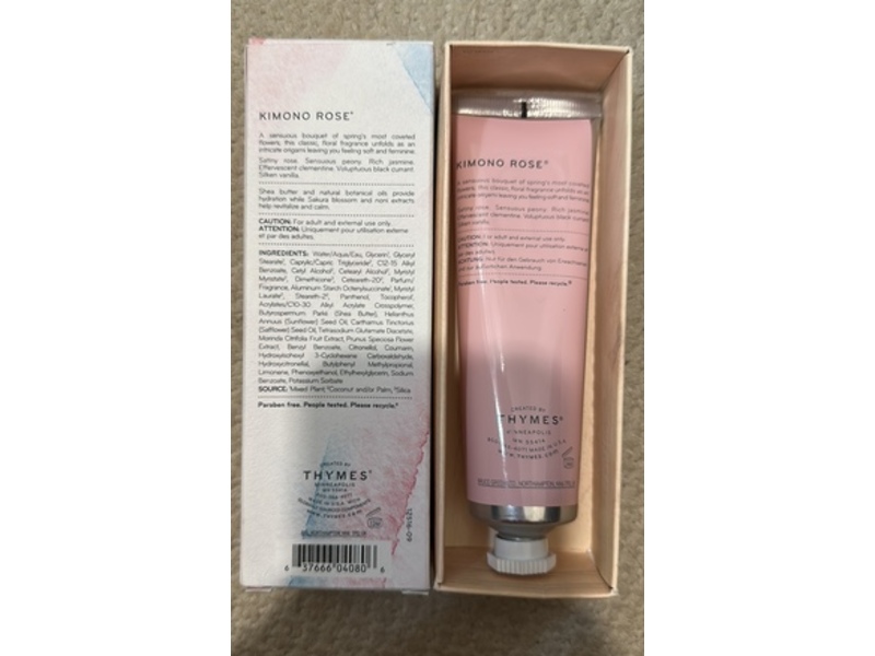 Thymes Hand Cream, Kimono Rose, 3 fl oz/90 mL