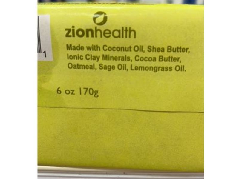 Zion Health Ancient Clay Soap, Lemon Grass, 6 oz/170 g