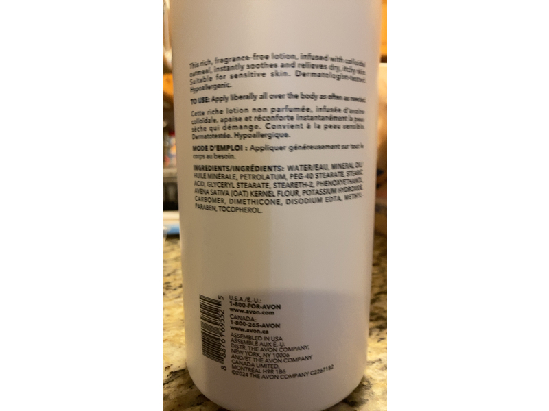 Avon Moisture Therapy Calming Relief Body Lotion, Oatmeal, 33.8 fl oz/1 L