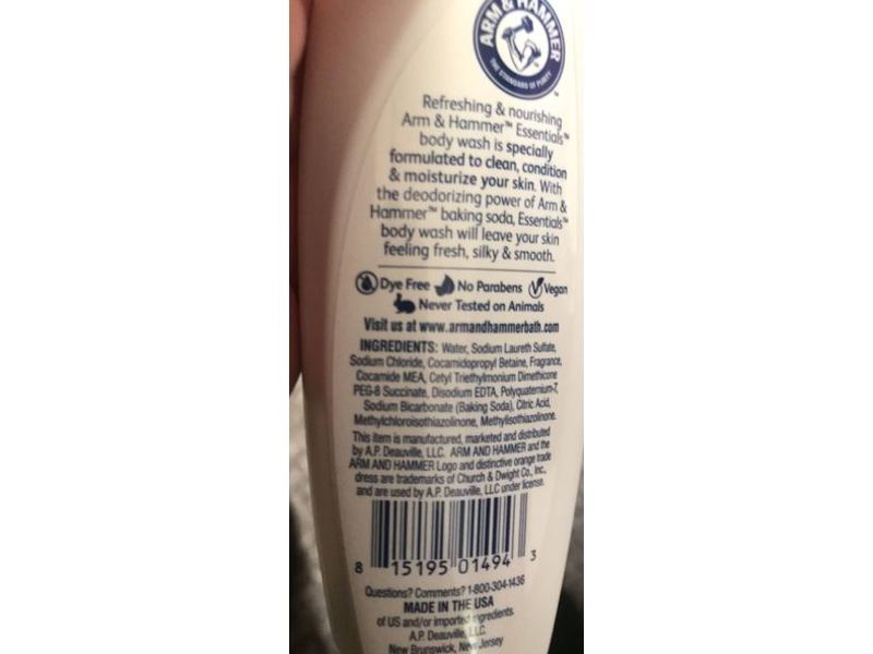 Arm & Hammer Essentials Ultra Moisturizing Body Wash, Simply Fresh, 3 oz/88.7 mL