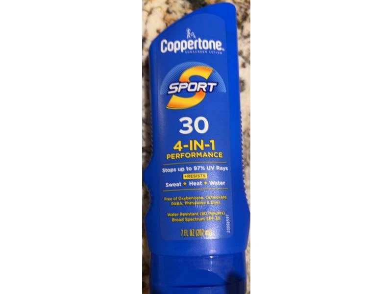 Coppertone Sport 4-In-1 Performance Sport Sunscreen Lotion, SPF 30, 7 fl oz/207 mL