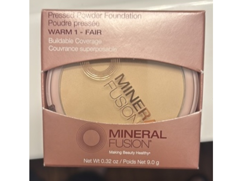 Mineral Fusion Pressed Powder Foundation, Warm 1 Fair, 0.32 oz/9.0 g