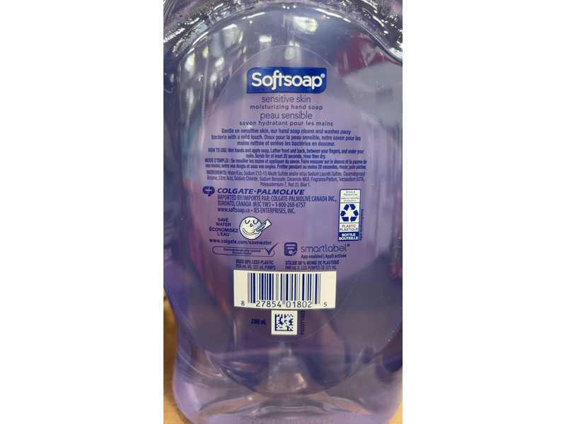 Softsoap Moisturizing Hand Soap Refill, Sensitive Skin, 80 fl oz/2.36 L
