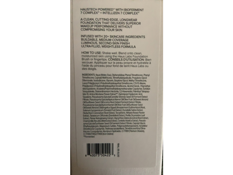 Haus Labs Triclone Skin Tech Foundation, 210 Light Medium Neutral, 1 fl oz/30 mL