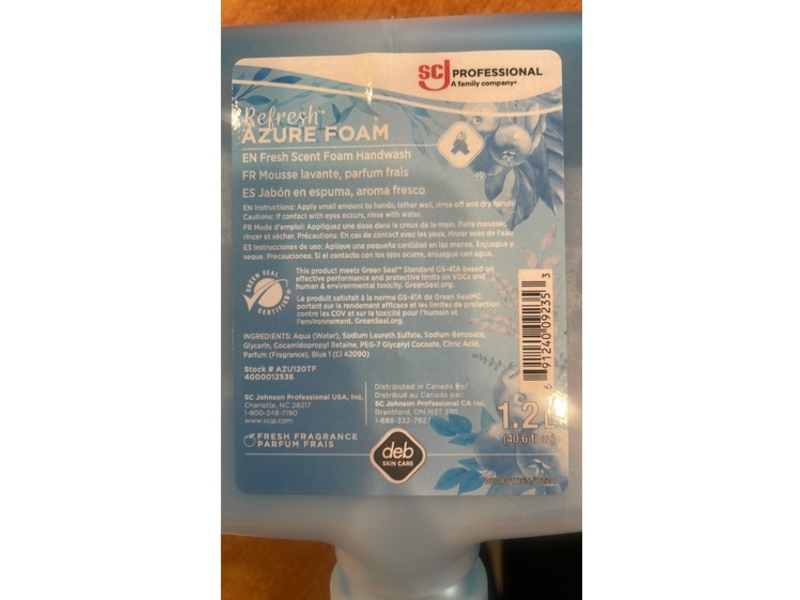 Sc Johnson Professional Refresh Azure Foam Hand Wash, 40.6 fl oz/1.2 L