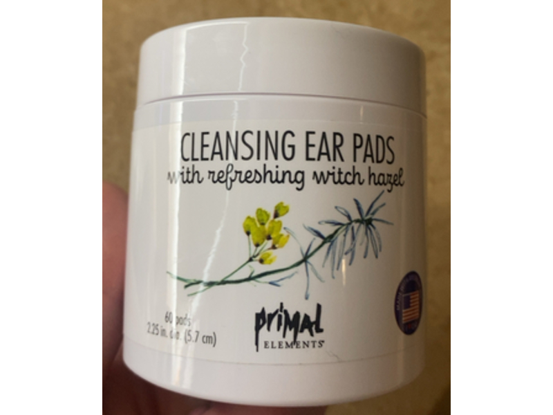 Primal Elements Cleansing Ear Pads, Witch Hazel, 60 Count
