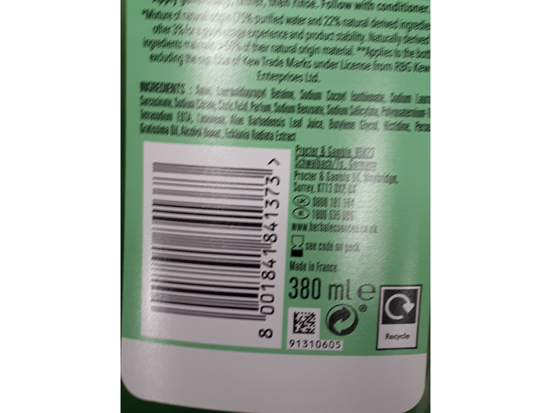 Herbal Essences Hair & Scalp Shampoo, Pure Aloe + Avocado Oil, Sulfate Free, 380 ml