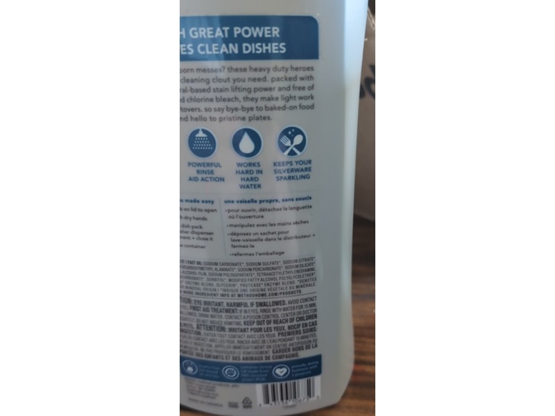 Method Heavy Duty Dishwasher Packs, Free + Clear, 30 oz/851 g, 46 Count, Pack Of 2