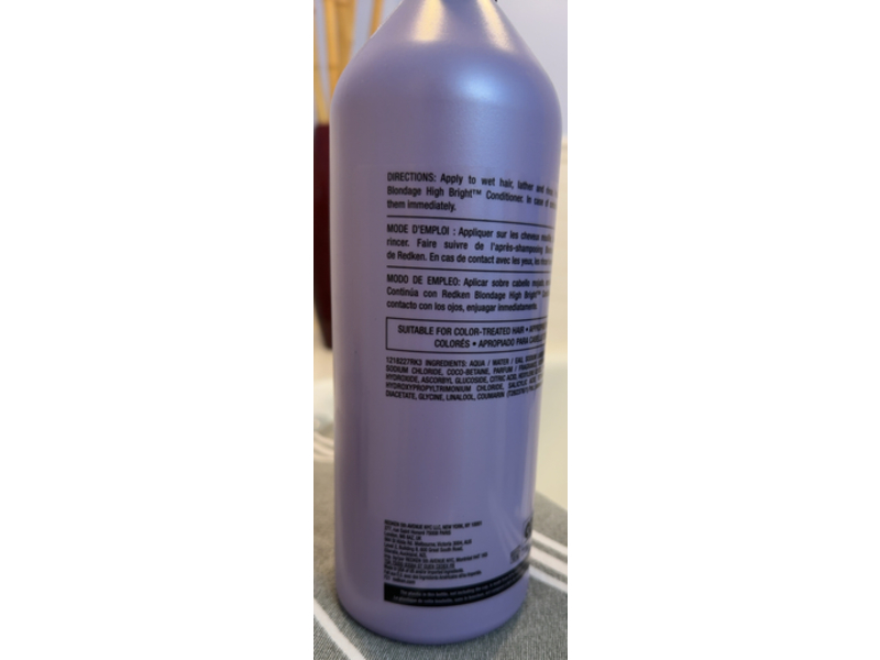 Redken Blondage High Bright Shampoo, Vitamin C, 33.8 fl oz/1000 mL