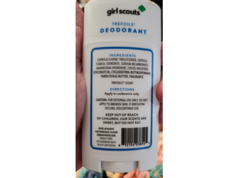Native Girl Scouts Deodorant, Trefoils, 2.65 oz/75 g