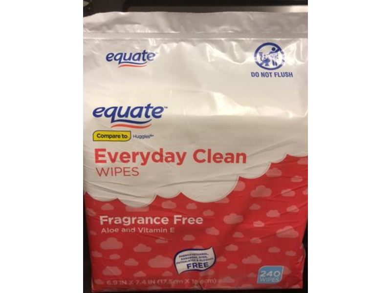 Equate Baby Everyday Clean Wipes, Aloe & Vitamin E, 240 Count