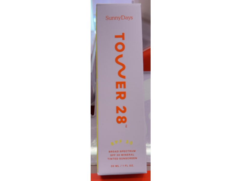 Tower 28 SunnyDays Mineral Tinted Sunscreen, 30 PCH, SPF 30, 1 fl oz/30 mL