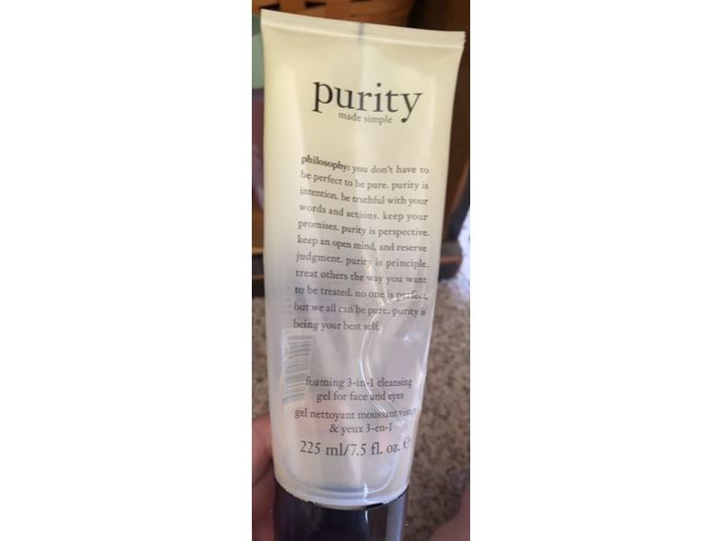 Philosophy Purity Made Simple Foaming 3-In-1 Cleansing Gel For Face & Eyes, 7.5 fl oz/225 ml