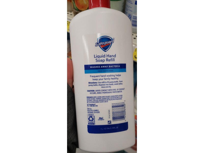 Safeguard Liquid Hand Soap, Fresh Clean Scent, Refill, 25 fl oz/739 mL