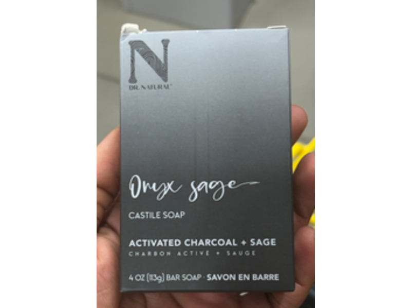Dr. Natural Onyx Sage Castile Soap, Charcoal + Sage, 4 oz/113 g