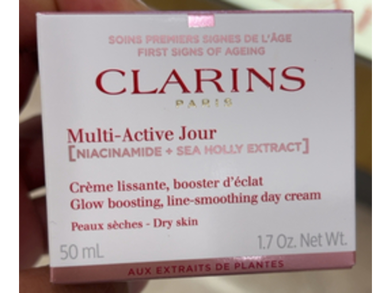 Clarins Paris Line-Smoothing Day Cream, Niacinamide + Sea Holly Extract, 1.7 oz/50 mL