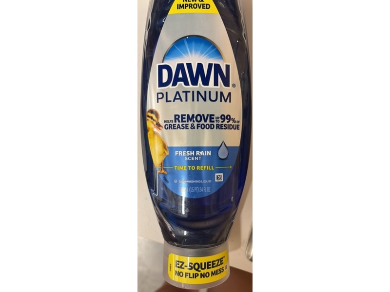 Dawn Platinum Dishwashing Liquid, Fresh Rain, 24 fl oz/709 mL