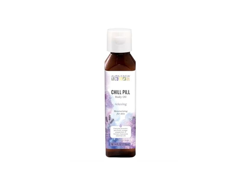 Aura Cacia Relaxing Body Oil, Chill Pill, 4 fl oz/118 mL