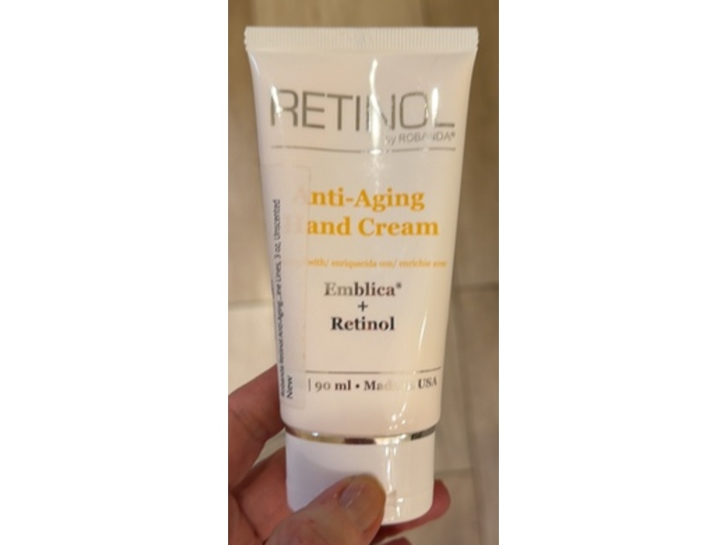Retinol By Robanda Anti-Aging Hand Cream, Emblica + Retinol, 3 oz/90 mL