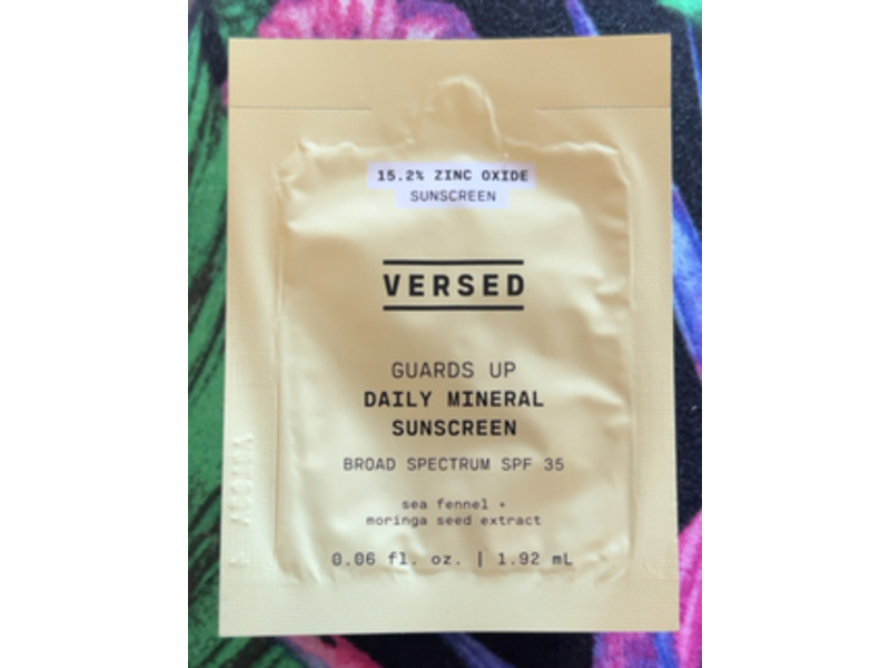 Versed Guards Up Daily Mineral Sunscreen, Sea Fennel + Moringa Seed Extract, SPF 35, 0.06 fl oz/1.92 mL