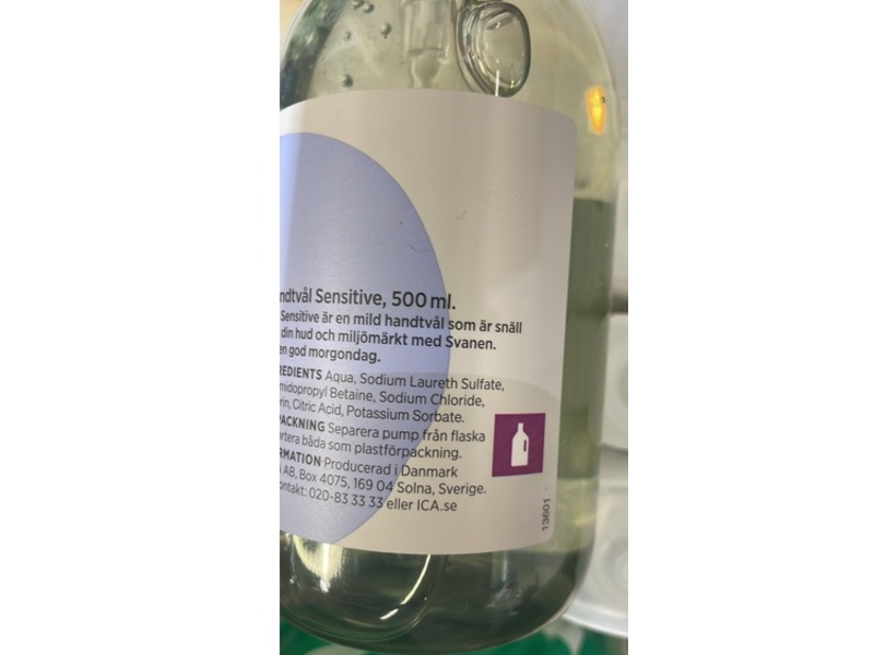 Ica Sensitive Hand Soap, 500 mL