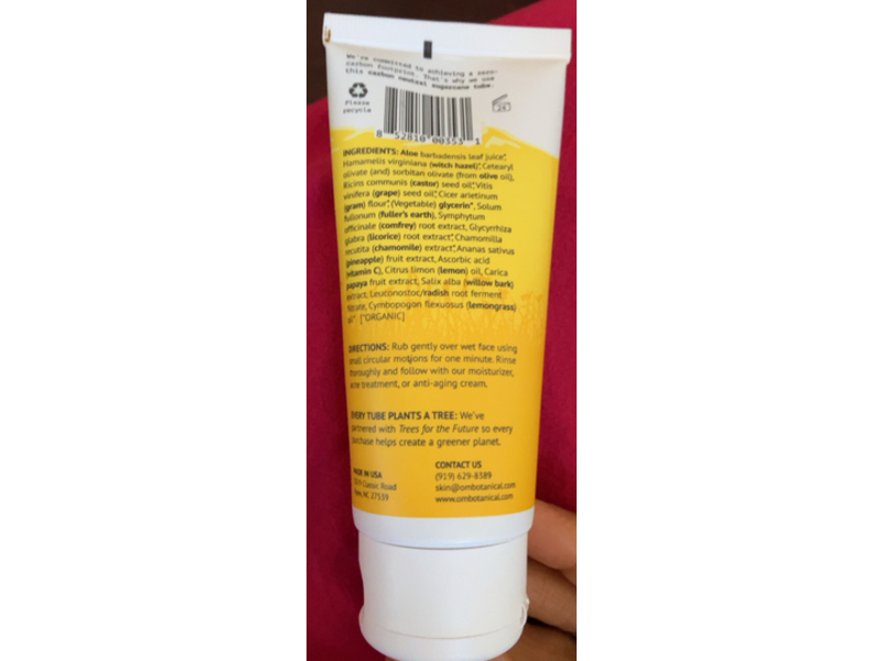 OM Botanicals One-Step Facial Cleanser, 3.4 oz/100 mL