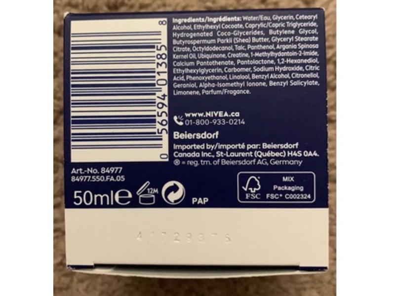 Nivea Q10 Anti-Wrinkle Moisture Replenishment Night Cream, 50 mL