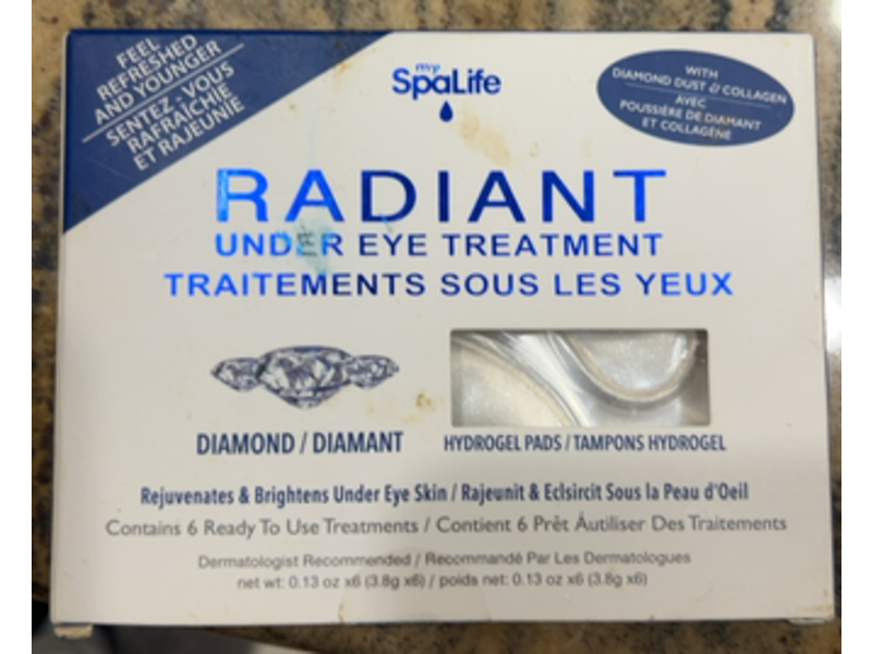 SpaLife Radiant Under Eye Treatment, 0.13 oz/3.8 g, 6 Count