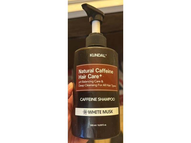 Kundal Natural Caffeine Hair Care+ Caffeine Shampoo, White Musk, 16.90 fl oz/500 mL