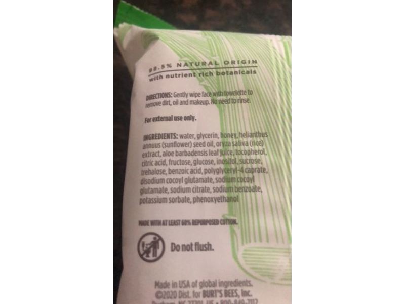 Burt's Bees Facial Towelettes, Sensitive Aloe, 36 Count, Pack Of 3