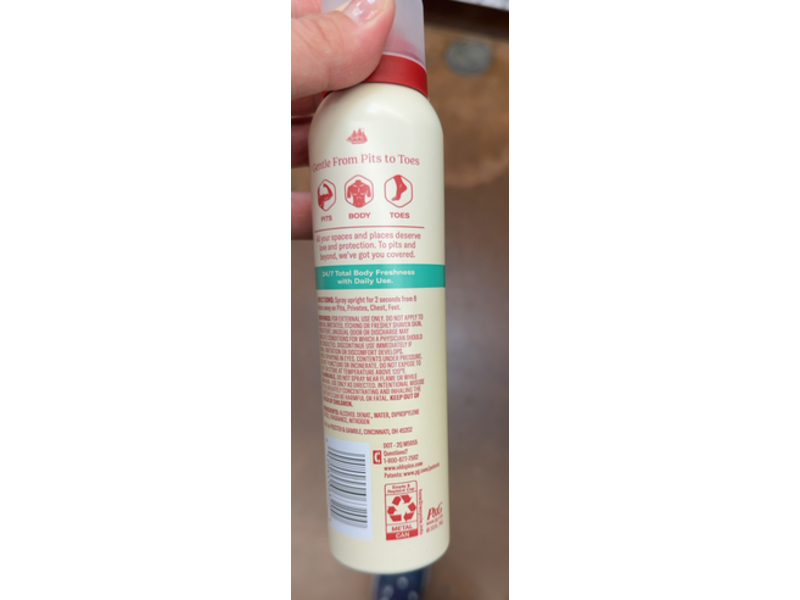 Old Spice Total Body Deodorant Spray, Aloe +Rain, 3.5 oz/99 g