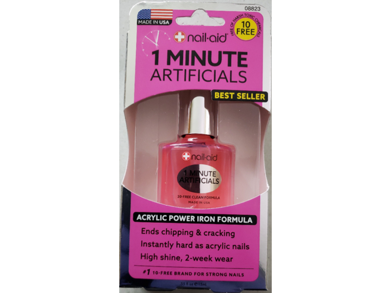 Nail-Aid 1 Minute Artificials, Acrylic Power Iron Formula, 0.55 fl oz/15 mL